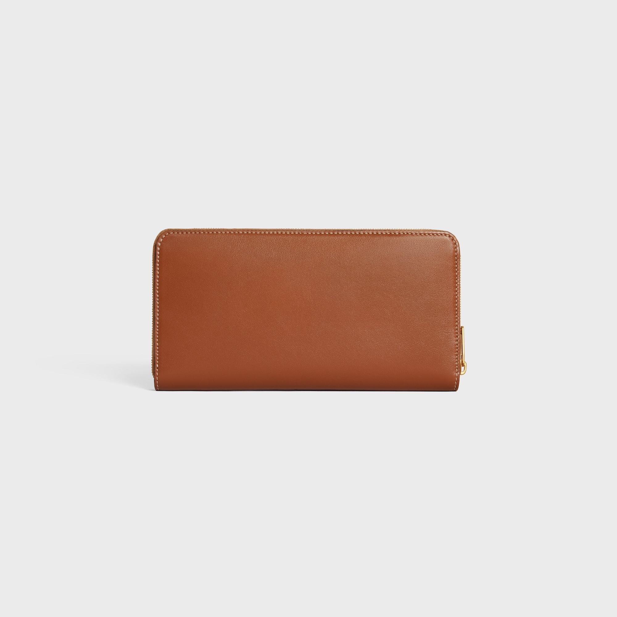 LARGE ZIPPED WALLET CUIR TRIOMPHE IN SMOOTH CALFSKIN TAN - Image 3